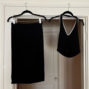 Forever 21 crop halter top with matching skirt size large fits like a medium